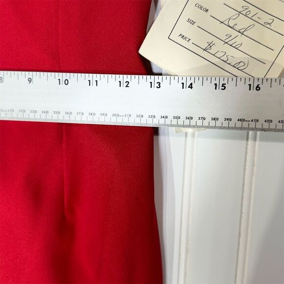 Vintage Sterling by Stone Ferris Red Gown Sz 8 Sequin Trim Open Back Y2K Formal - Picture 5 of 8